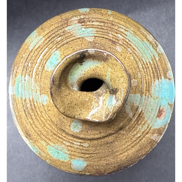 MCM Bailey Studio Art Pottery Glazed Vase Weed Pot Brown Green As Is - Picture 4 of 15